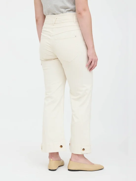 Veronica Beard Marley Convertible Leg High Rise Utility Pant Ecru Sz 29 - Picture 3 of 13